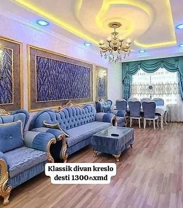 sac stolu: Klassik üslubda mebel dəstləri 1) Divan-kreslo dəsti – 1300 AZN - — 1