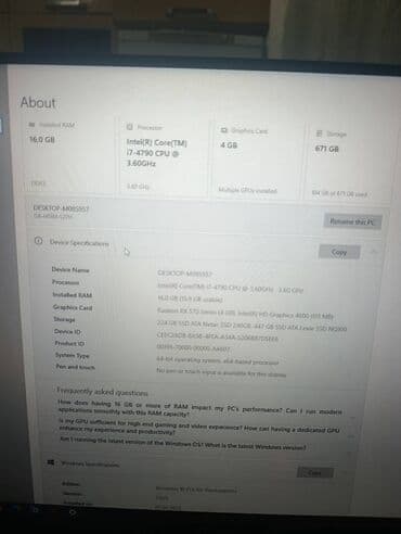 rx: 💻 Stolüstü Kompüter Satılır Prosessor: Intel® Core™ i7-4790 @ 3.60 GHz — 5