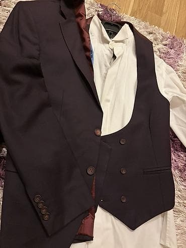 çoban geyimi: Kişi üçlük kostyum dəsti Tek 1 defe geyilib - Rəng: tünd — 2