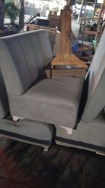 Restoran/kafe divan oturacaqları – boz rəng - Model: kabin tipli — 2