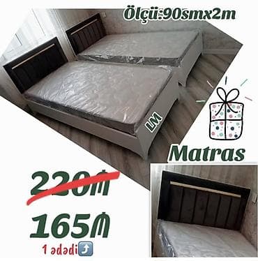 intex matras: Məhsul: Tek nəfərlik çarpayı + matras - Ölçü: 90 sm x 2 m - — 1