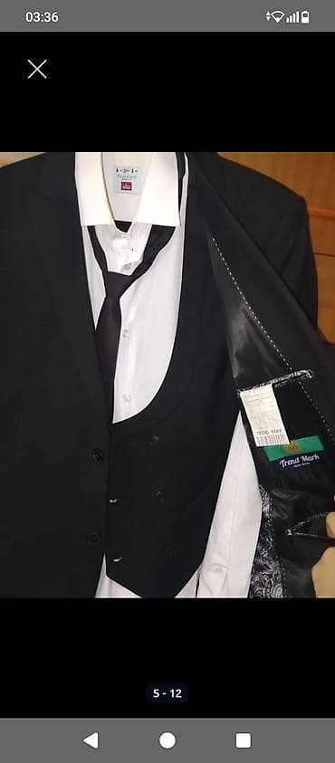 geynilmis paltarlar: Pashaturk kişi geyim dəsti - Rəng: qara (ağ köynəklə) - Stil: Slim — 8