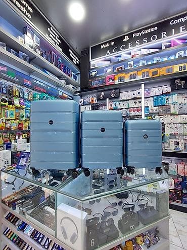 Səyahət çamadan dəsti – 3 ölçü - Rəng: mavi - Korpus: sərt (yüngül