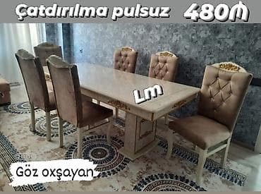 *Möhtəşəm masa dəsti*👑 *Yüksək keyfiyyətlə* Qiymət : Masa 2x1 +6