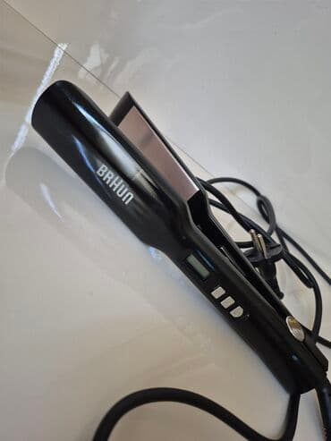 Saç düzləndirici – BRAUN - Rəng: qara - Geniş, hamar isidici plitələr