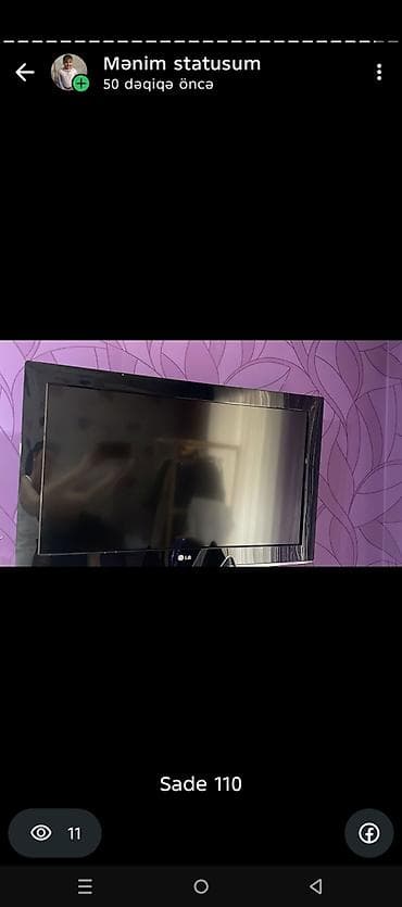 - LG televizor – ekran ölçüsü təxminən 32-37 düym, qara korpus — 1