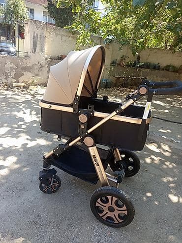 araba: Kalyaska – Canyon marka, beşik tipli. - Rəng: bej tent, qara beşik — 2