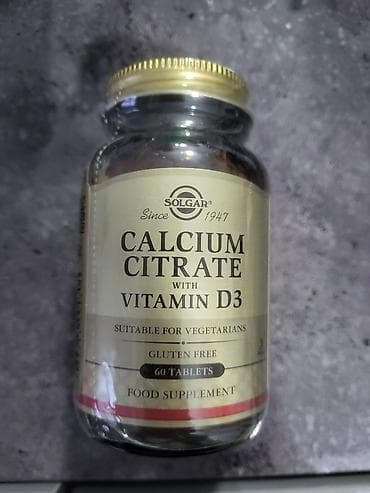 Şəxsi əşyalar: Solgar Calcium Citrate with Vitamin D3 – 60 tablet. - Tərkib: Kalsium — 2