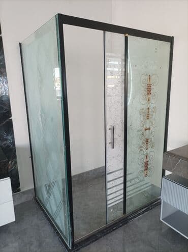 Çanaq üçün kranlar: Şüşə duş kabin, hamam otaqları üçün uyğundur. Şəffaf və naxışlı şüşə — 2