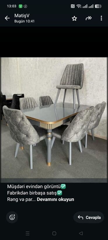 plasmas stol: Müşdəri evindən görüntü✅ Fabrikdən birbaşa satış✅ Rəng və parça seçimi — 1