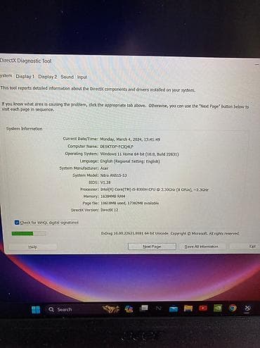 lexar: İşlənmiş Acer Nitro, 15.6 ", Intel Core i5, 256 GB — 10