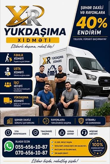 XR Yükdaşıma Xidməti - Şəhər daxili və rayonlara 40% endirim -