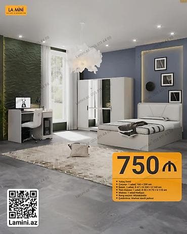 Мебель: Yataq Dəsti – La Mini Komplektə daxildir: - Çarpayı: 1 ədəd, 160 × — 1