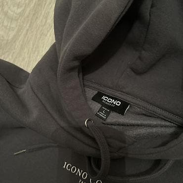 cantalar: ICONO COUTURE kapüşonlu sweatshirt - Rəng: qrafit/qaranlıq boz - Ön — 5