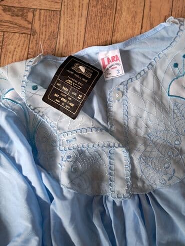 qadın ev geyimləri: Məhsul: Uzun, açıq mavi ev paltarı/gecə köynəyi - Brend: LARA (Elias — 3