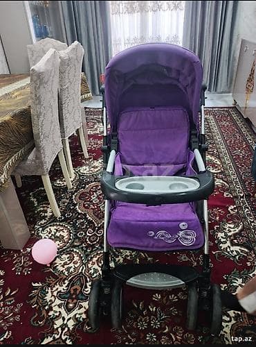 Uşaq arabası – bənövşəyi rəngdə, rahat və funksional model