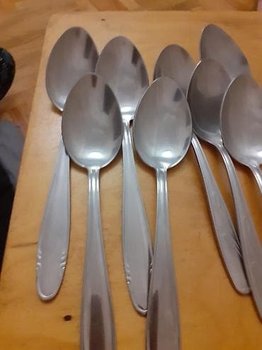 Столовые приборы: Mətbəx üçün paslanmayan poladdan yemək qaşıqları dəsti. - Miqdar: 10 — 2