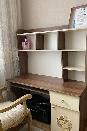 masaüstü ofis seti: İş/Oxuma masası və rəf sistemi, heç bir sınığı yoxdur, yeni — 1