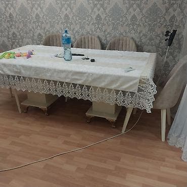 Qonaq otağı üçün, Yeni, Açılmayan, Dördbucaq masa, 6 stul