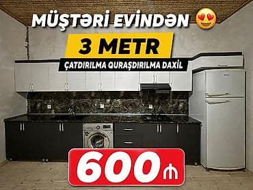 Yeni mətbəx mebeli sifarişlə 3metr çatdırılma quraşdırılma daxil
