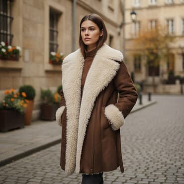 kurk satışı: Palto, L, rəng - Qəhvəyi — 2