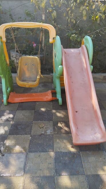 uwaq yelencekleri: Uşaq oyun komplekti – yelləncək və slayddan ibarət - 2-si 1-də — 4