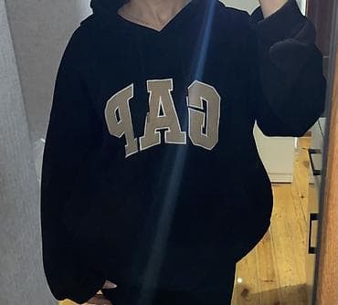 papaq kişi: Svitşot, Gap, Standart, rəng - Qara — 1
