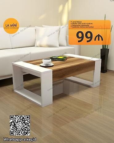 stol sekilleri: Düz masa, Açılmayan, Təkərsiz, Teksturalı laminat, Zəmanətsiz, Pulsuz quraşdırılma — 1