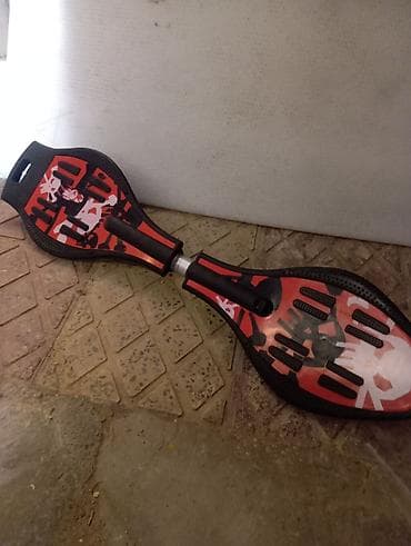 debilqe: İki təkərli waveboard/skateboard - Dizayn: Qırmızı-qara rəngli — 3