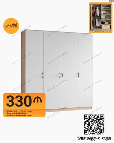 Açılan, 4 qapılı Düz dolab, Qarderob, paltar dolabı
