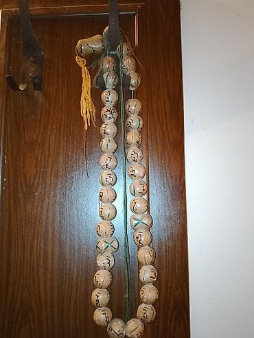 gumus tesbeh: Taxta muncuqlu böyük təsbeh/zikr sayğacı - Material: yüngül rəngli — 1