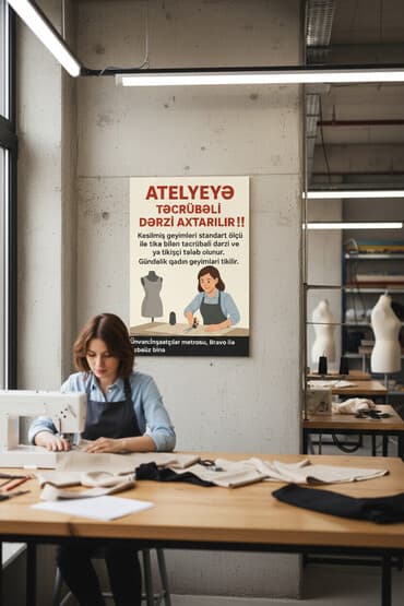 uçenik tələb olunur: Dərzi tələb olunur, 3-5 illik təcrübə, 6/1 — 1