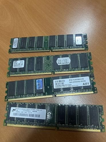 Kompüter, noutbuk və planşetlər: DDR/DDR1 RAM modulları paketi - Növ: DDR (DDR1), DIMM - Tutumlar: 256 — 1