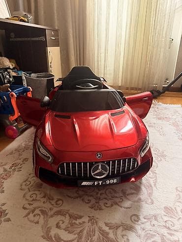 Oyuncaqlar: Uşaq üçün elektrikli maşın – Mercedes üslubunda, qırmızı rəng — 2