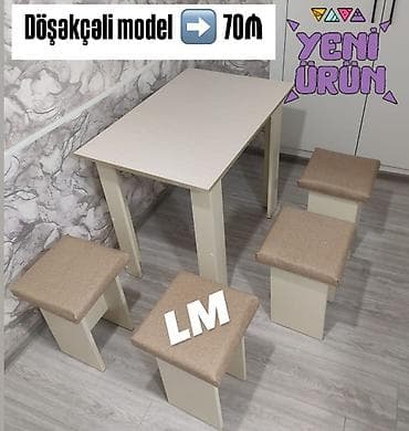 Mətbəx üçün, Açılmayan, Dördbucaq masa, 4 stul — 1