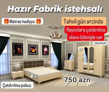 односпальная кровать: *Yataq Dəsti 650Azn💥* ✔️Matras hədiyyə ✔️Rəng seçimi var *✔️ — 4