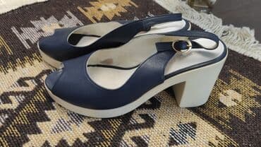 женские пляжные шлепанцы: Размер: 37, цвет - Синий, Б/у — 4