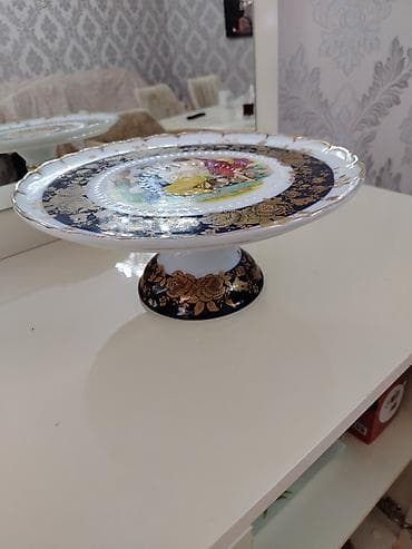 sufre bezekleri: Tort və şiriniyyat qabı, rəng - Mavi, Farfor, Çexiya — 2