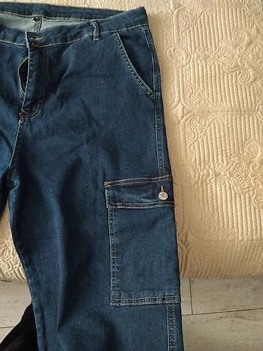 cool geyimleri: TRENDYOLMİLLA Kişi cins şalvarı – tünd mavi (denim) - Model: geniş — 2