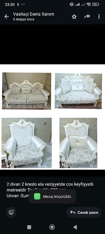 Divan, 2 kreslo lalafo.az -da Divan, 2 kreslo