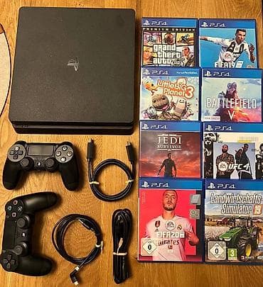 ps3 diskləri: Playstation 4 slim 1TB yaddashla, yaddashinda taninmis oyunlar — 1