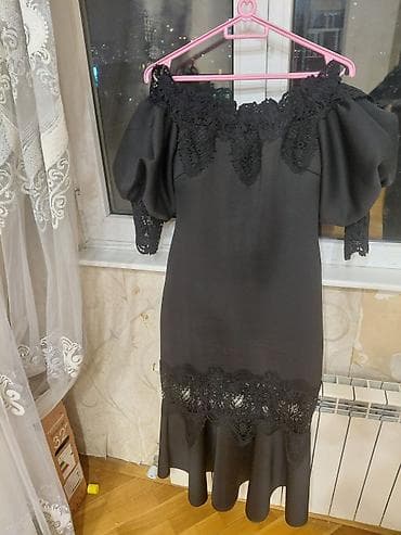 partalar: Qara ziyafət/libas - Rəng: tam qara - Model: çiyinlər açıq — 1