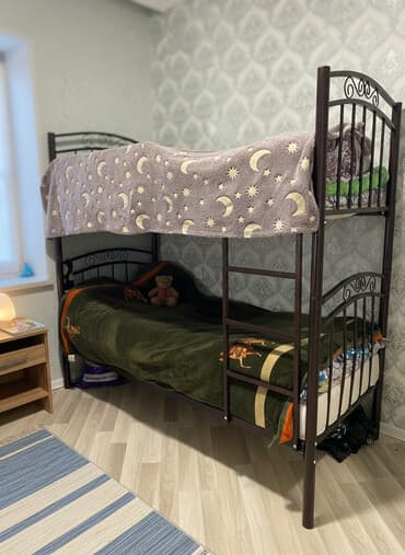 Metall ikimərtəbəli çarpayı - Korpus: möhkəm metal konstruksiya, tünd