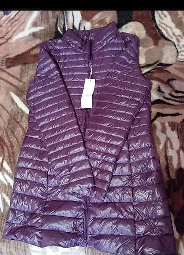 пальто мужское: Qadınlar üçün yüngül şişmə palto - Rəng: tünd bənövşəyi - Uzunluq — 2