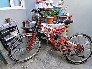 velikler: OLYMPIA dağ velosipedi - Rəng: qırmızı, ağ-qara loqotiplər - Çərçivə — 2