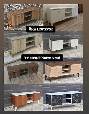 Ev üçün mebel: TV stend Ölçü: 120 x 33 x 52 sm - Müxtəlif dizayn və rəng — 1