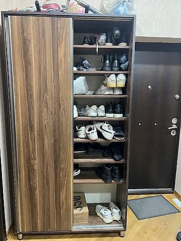 ayyaqabi dolabi: İşlənmiş, 2 qapılı, Qəhvəyi, Taxta Ayaqqabı dolabı — 3