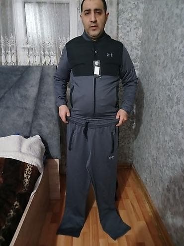Under Armour kişi idman dəsti - Rəng: tünd boz/qarışıq qara