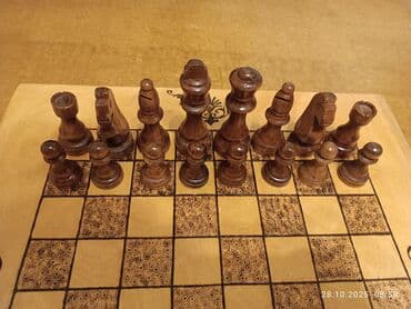 metbex ucun alcipan fiqurlari: Əl işi taxta şahmat dəsti - Material: tamamilə ağacdan hazırlanmış — 14