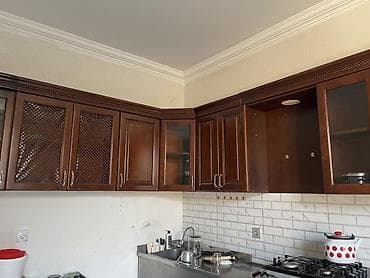 mdf mebel: Mətbəx mebel dəsti – klassik tərz, qəhvəyi rəng - Material: taxta — 2